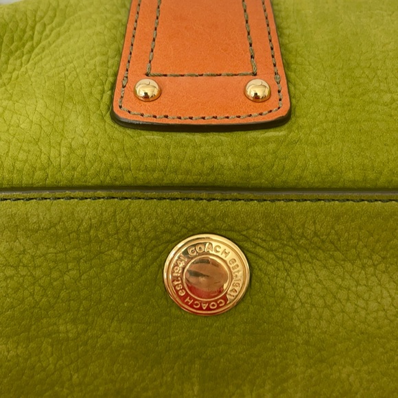 Coach Green Soft Milled Nubuc Leather Shoulder Bag - Picture 6 of 12